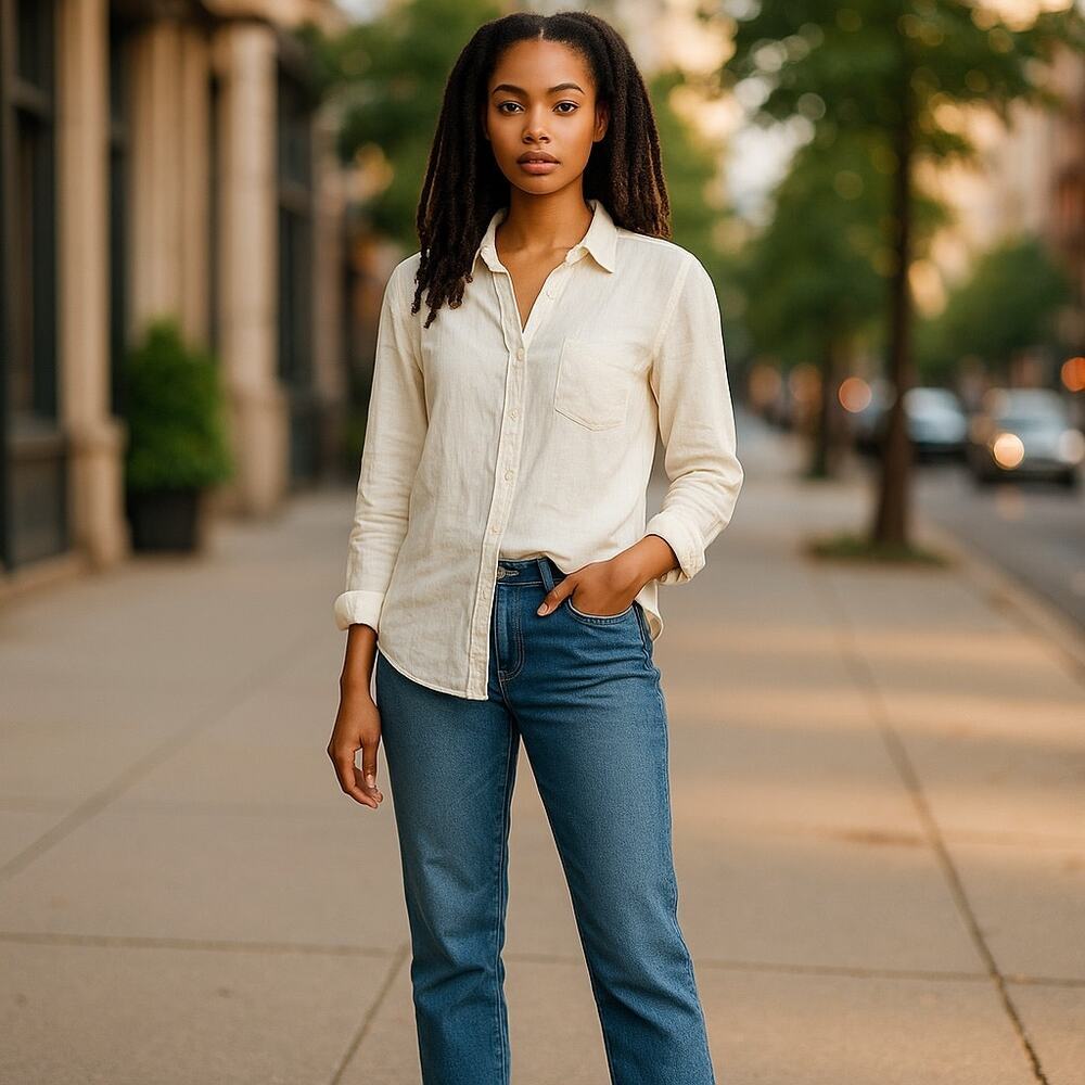 J. Crew Vintage Irish Linen Coastal Cowgirl Beach Western Womens Shirt Size 00
